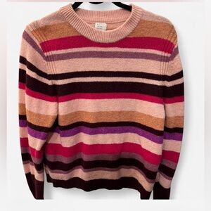 A New Day women’s M Pink Tone Striped winter long sleeve colorful knit Sweater